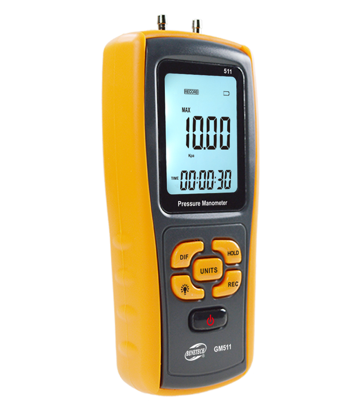 Generic BENETECH GM511 LCD Display Pressure Manometer Yellow